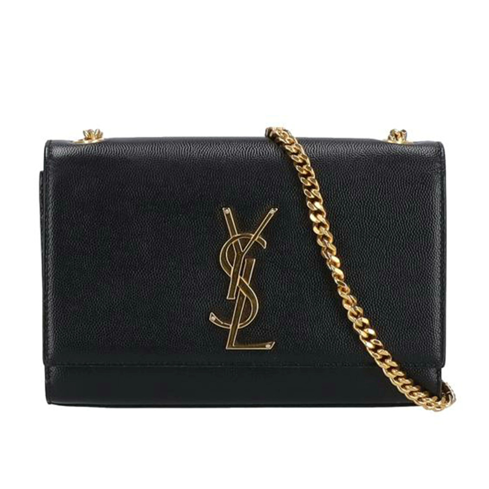 Saint Laurent Kate Chain Leather Shoulder Bag Black